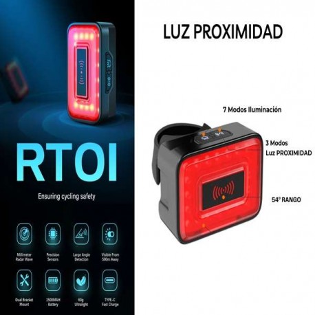 Luz trasera RD-250T con sensor proximidad Riders