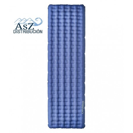 Colchoneta de Acampada Hinchable de Tejido Reciclado Pyrenees Azul Columbus