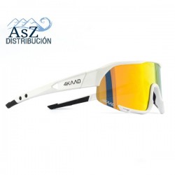 Gafas Deportivas Pulse Race - Blanco y Dorado con Lentes Revo 4kaad