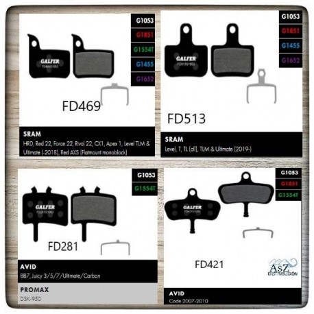 Pastillas Galfer Avid y Sram
