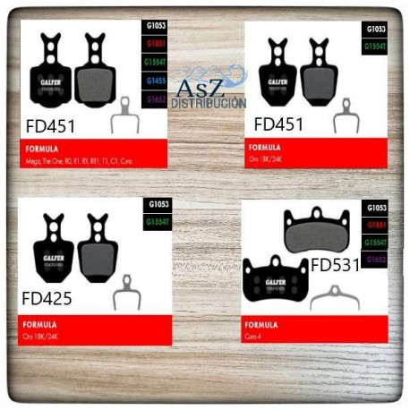Pastillas Galfer Formula y Hayes
